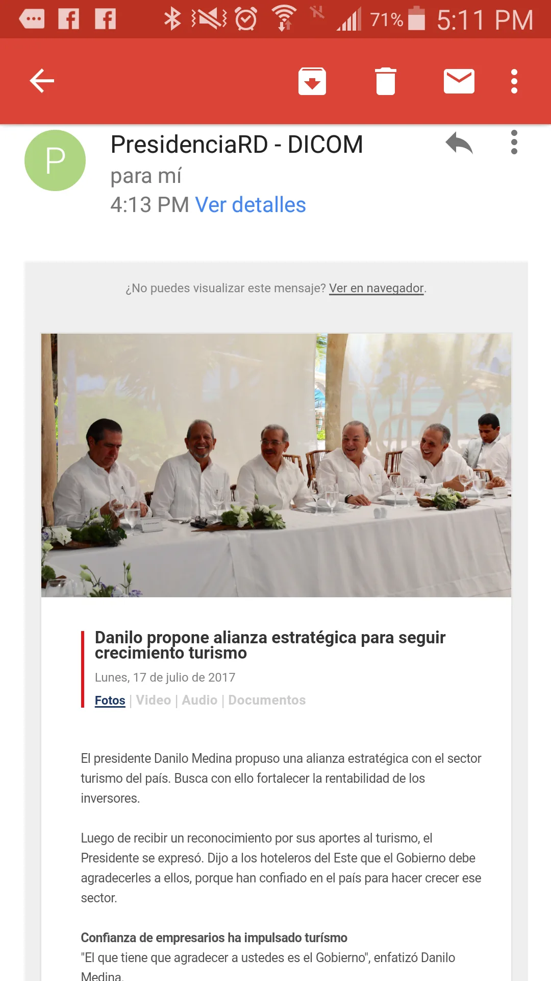 Danilo propone alianza estratégica para seguir crecimiento turismo