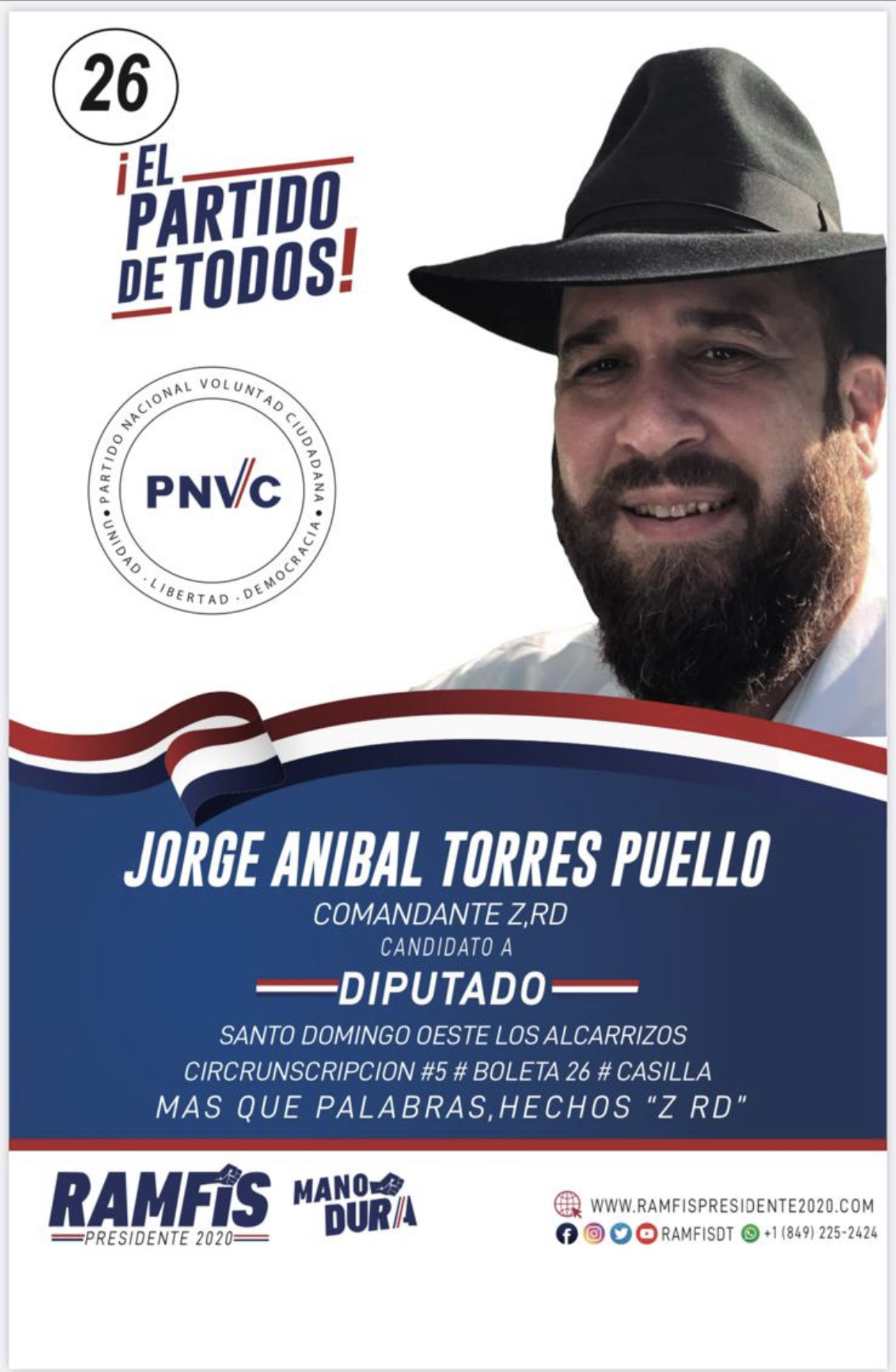 Judio Candidato a Diputado por PNVC en Los Alcarrizos