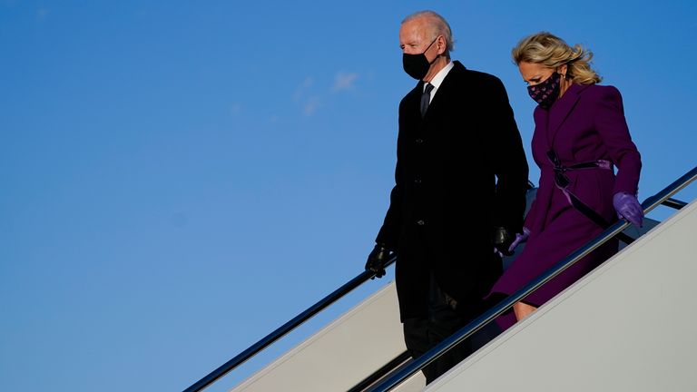 Joe Biden arrives in Maryland