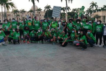 Campistas por las 3C cumplen una semana frente al Palacio Nacional