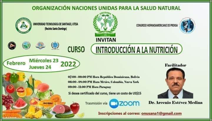 ONUSANA: OFRECE CURSO DE NUTRICION GRATIS