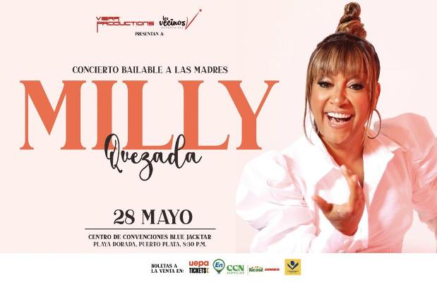 Milly Quezada conteo regresivo para cantarle a las Madres en el ‘Blue JackTar’ de Puerto Plata.