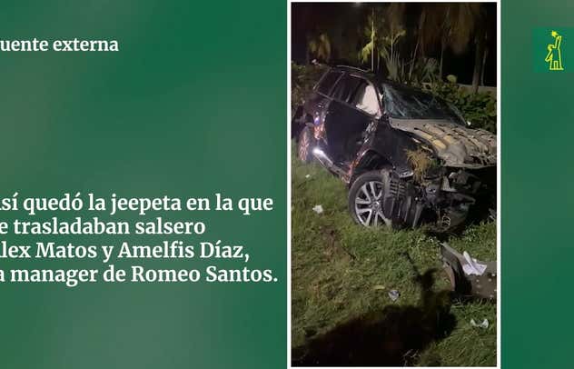 Alex Matos y mánager de Romeo Santos sufren accidente de tránsito