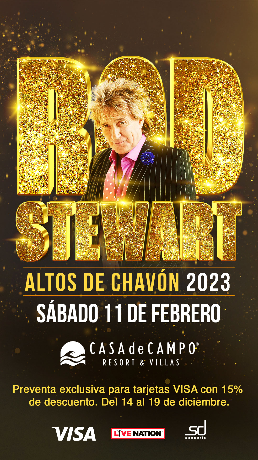 Rod Stewart llega por primera vez a Altos de Chavón en febrero 2023