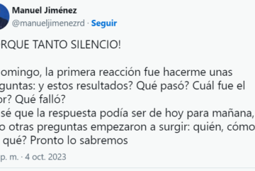 Manuel Jiménez reacciona a su derrota ¡porque tanto silencio!