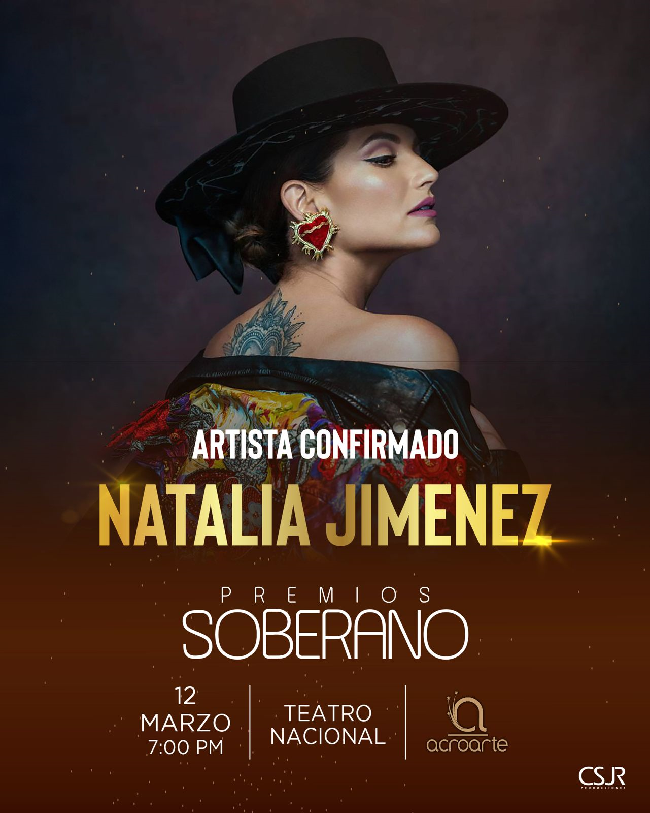 Natalia Jiménez actuará en la 39ª edición de Premios Soberano 2024