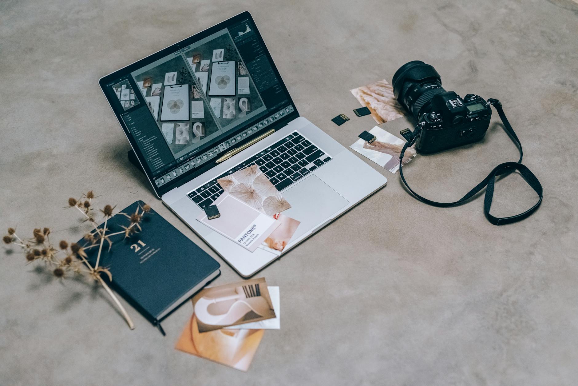 photographer equipment on floor