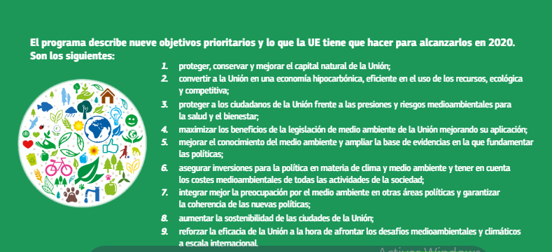 Objetivos prioritarios del Programa General de Acción de la Unión en materia de Medio Ambiente hasta 2020