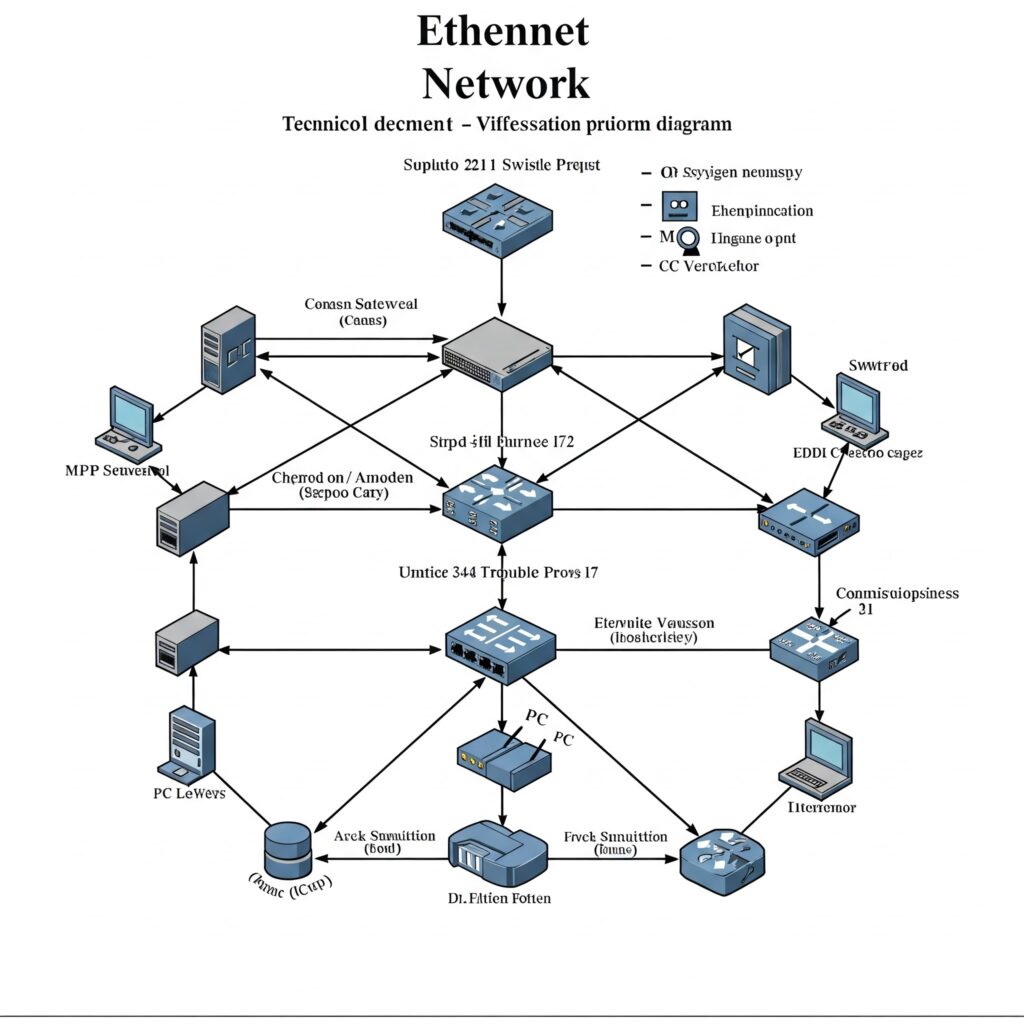 una imagen de un diagrama de red Ethernet: