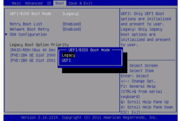 Cómo cambiar el modo de arranque de Legacy a UEFI.