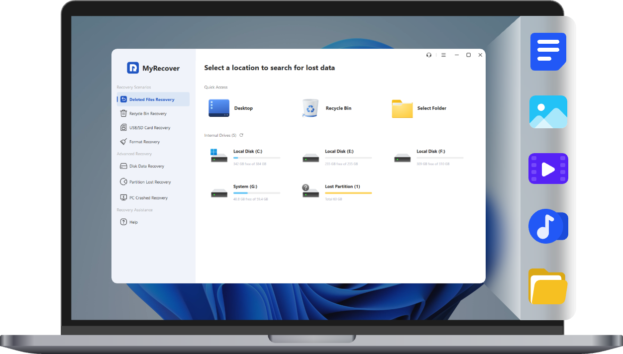 Recupera tus archivos perdidos fácilmente con MyRecover: la solución definitiva para iOS y Windows
