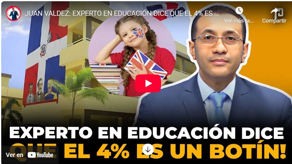 JUAN VALDEZ: EXPERTO EN EDUCACIÓN DICE QUE EL 4% ES UN BOTÍN; MIRA CÓMO SE LO REPARTEN!