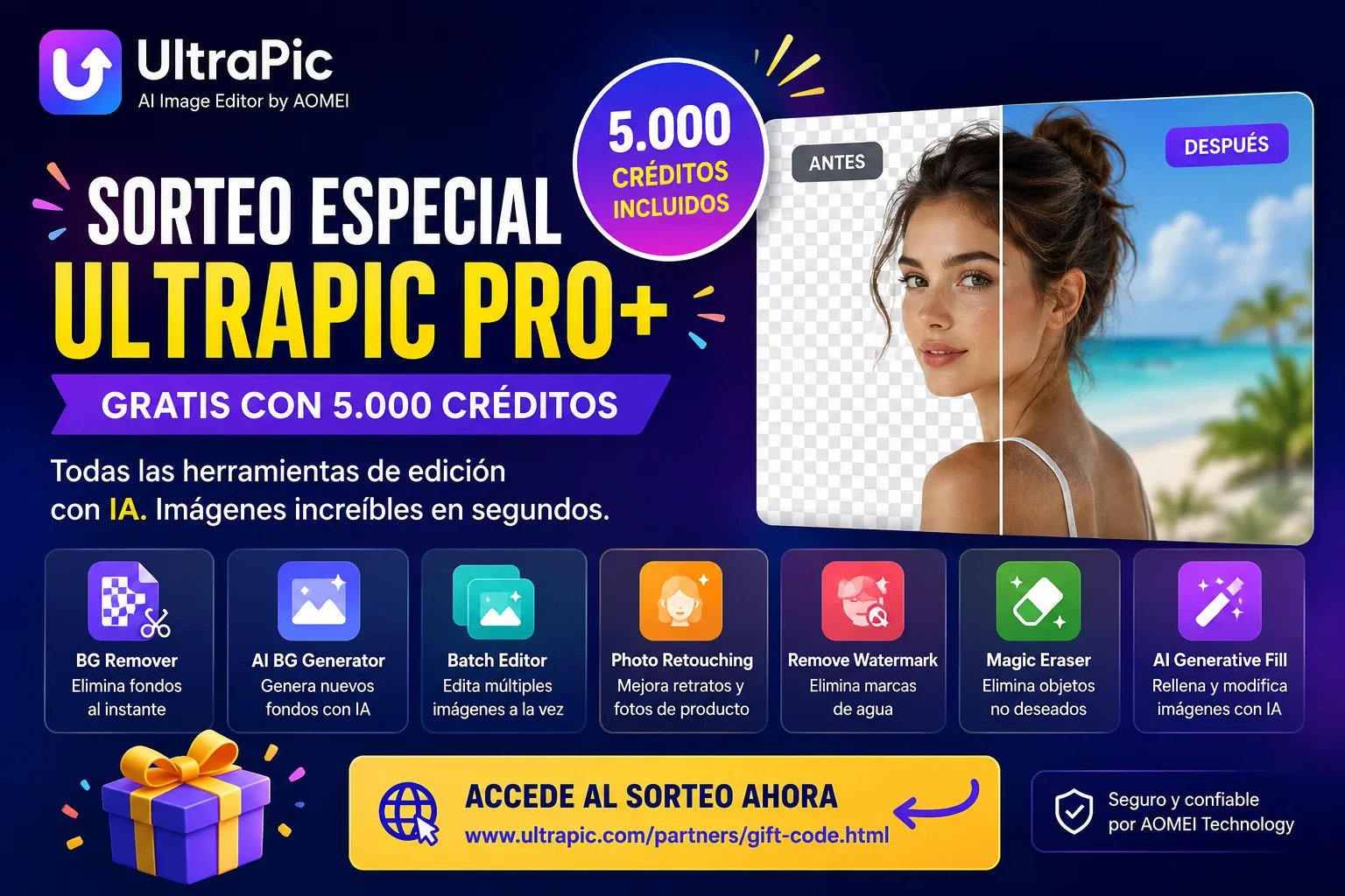 🎁 Consigue UltraPic Pro+ GRATIS – 5.000 créditos incluidos