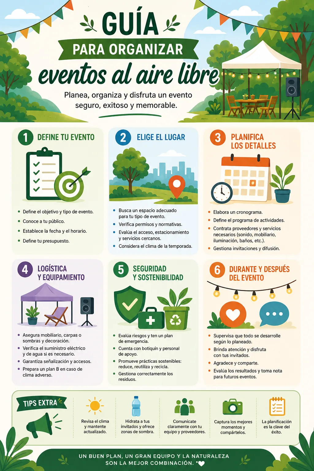 Guía para organizar eventos al aire libre